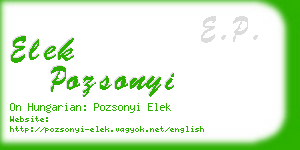 elek pozsonyi business card